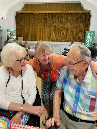 care coordinator Tina with two clients