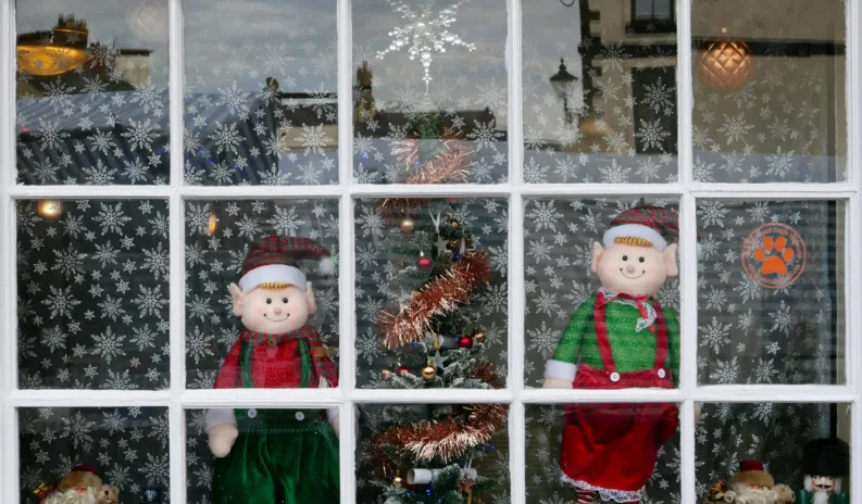 Festive window scene